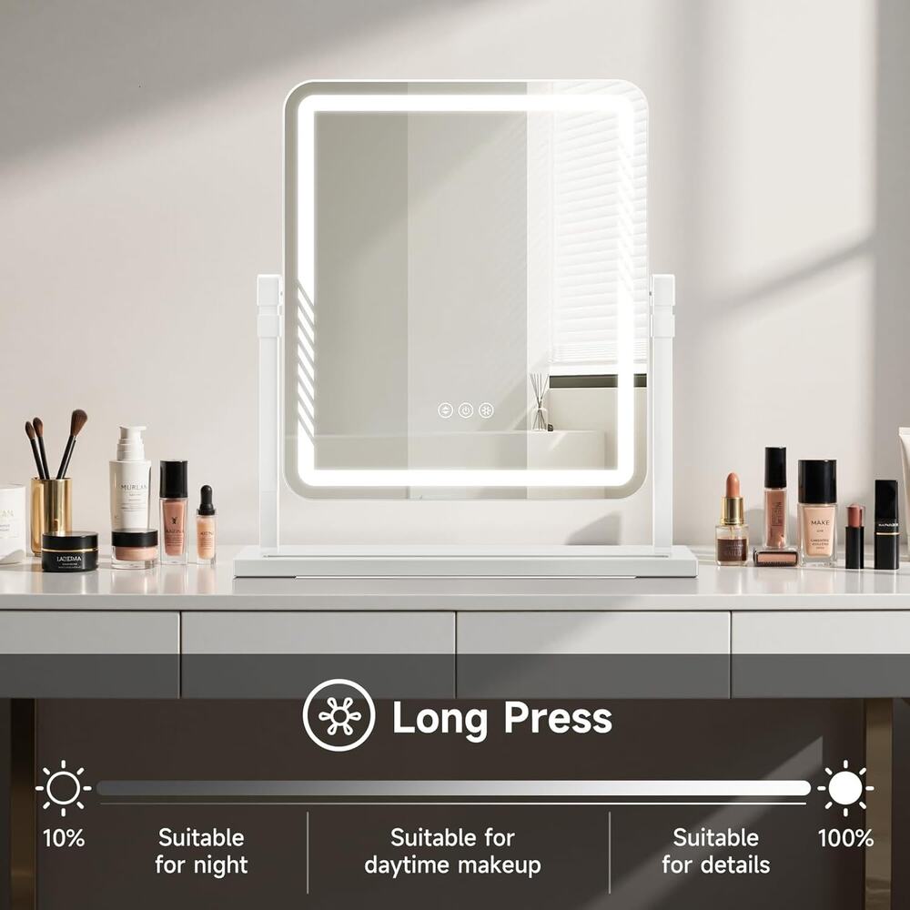 Kcavvi Vanity Mirror With Lights, Height-Adjustable & 360° Rotation, 1/10X - Picture 5 of 17